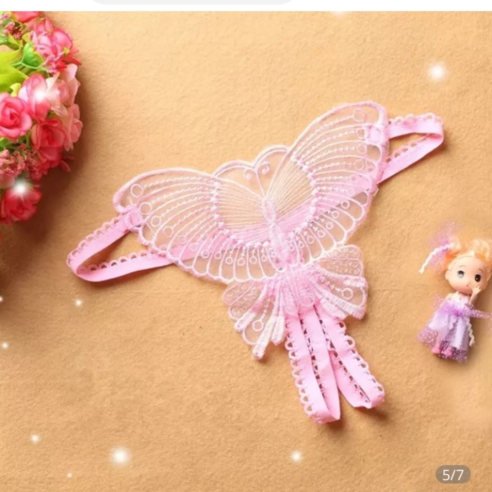 Light pink butterfly thong